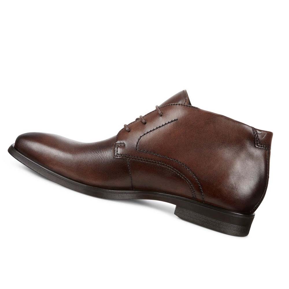 Men's Ecco Melbourne Dress Boots Brown | Canada 442DFM